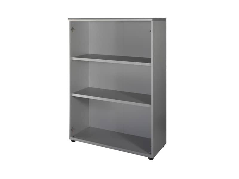 Mobile medio a giorno Frensy Spirit 2 ripiani doppia larghezza 90x45x130 cm top rovere - struttura grigia - USPRM139
