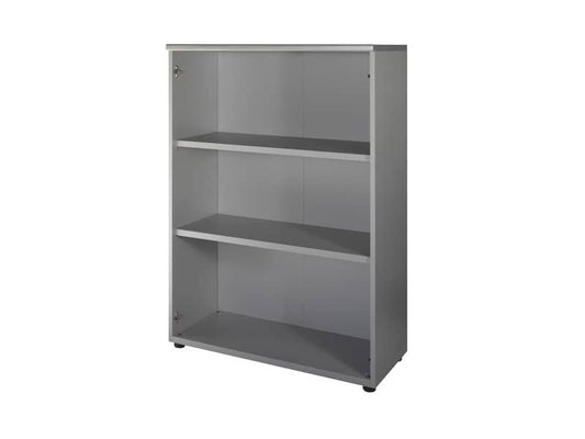 Mobile medio a giorno Frensy Spirit 2 ripiani doppia larghezza 90x45x130 cm top rovere - struttura grigia - USPRM139