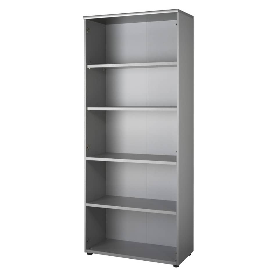 Mobile alto a giorno Frensy Spirit 3 ripiani doppia larghezza 90x45x210 cm top rovere - struttura grigia - USPRM210