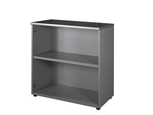 Mobile basso a giorno Frensy Spirit 1 ripiano doppia larghezza 90x45x90 cm top wengé - struttura grigio - USPWM99