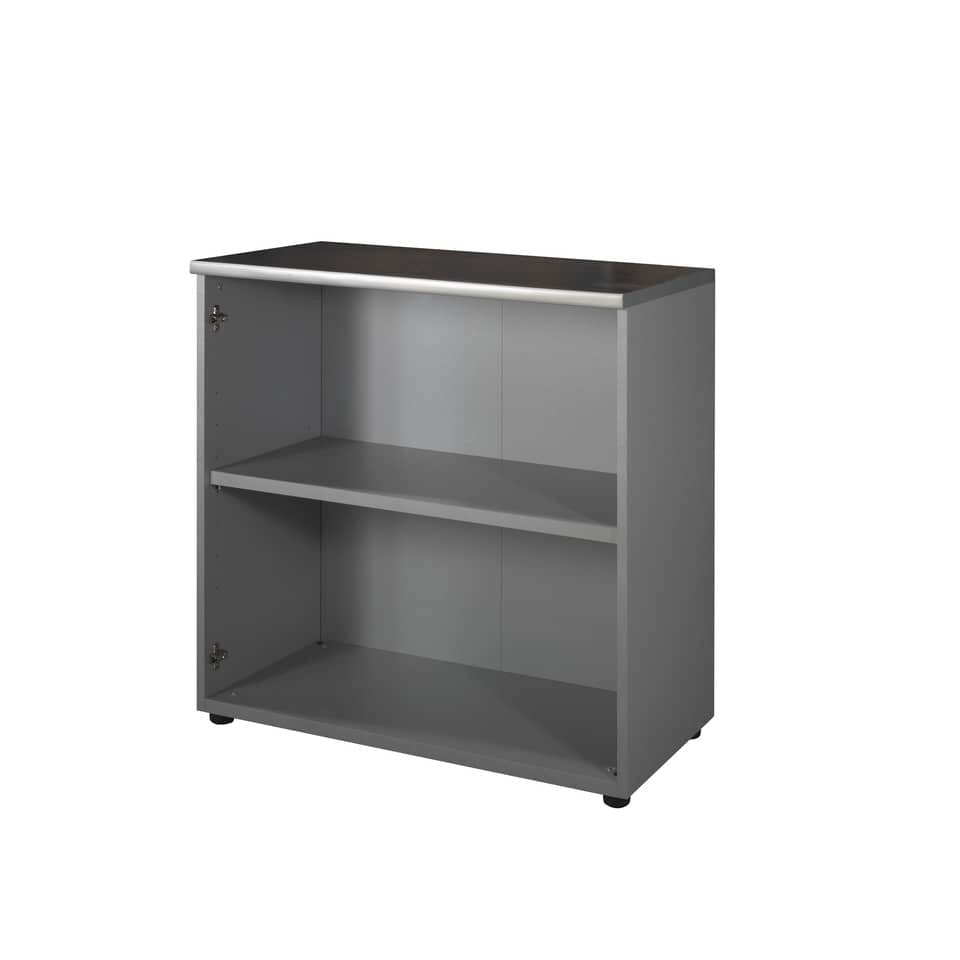 Mobile basso a giorno Frensy Spirit 1 ripiano doppia larghezza 90x45x90 cm top wengé - struttura grigio - USPWM99