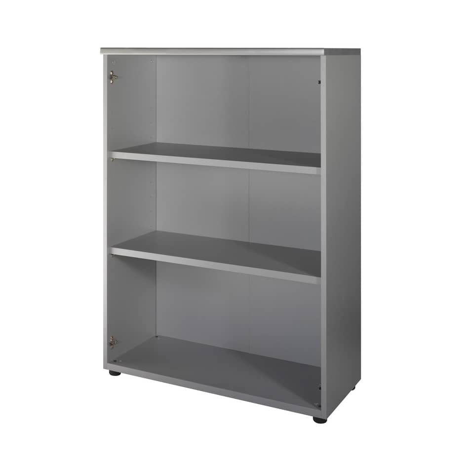 Mobile medio a giorno Frensy Spirit 2 ripiani doppia larghezza 90x45x130 cm top wengé - struttura grigio - USPWM139