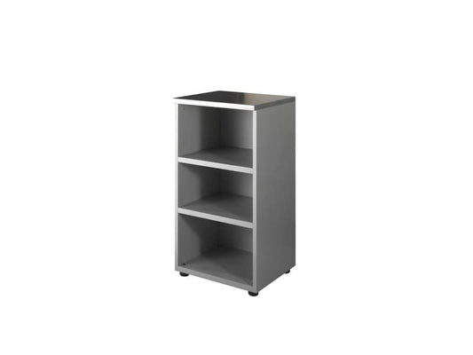 Mobile basso a giorno Frensy Spirit 1 ripiano 45x45x90 cm top wengé struttura grigio - USPWM94