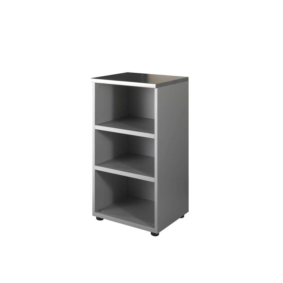 Mobile basso a giorno Frensy Spirit 1 ripiano 45x45x90 cm top wengé struttura grigio - USPWM94