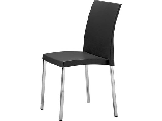 Sedia visitatore a 4 gambe Unisit Spessore SSSS base acciaio cromato - PPL nero - SSSS/NE