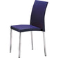 Sedia visitatore a 4 gambe Unisit Spessore SSSS base acciaio cromato - PPL blu - SSSS/BL