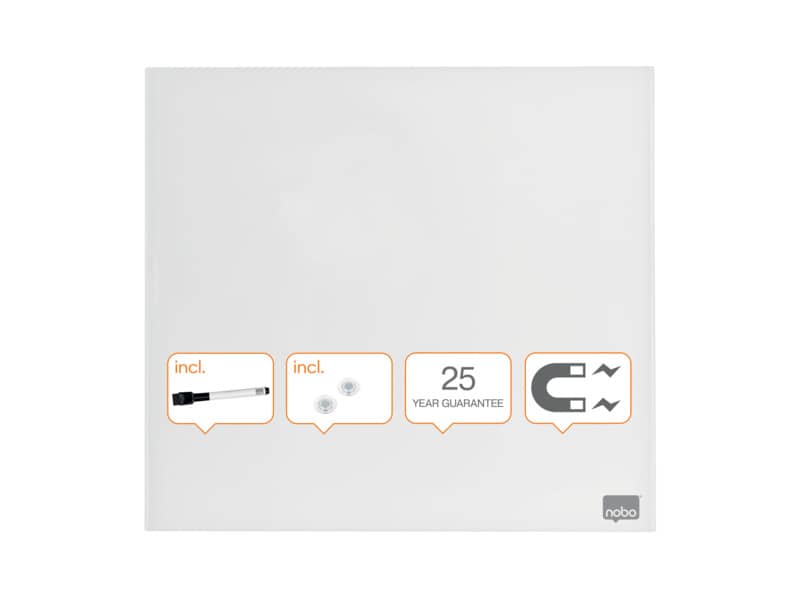 Lavagna bianca magnetica in vetro Nobo Diamond cancellabile 45x45 cm 1903957