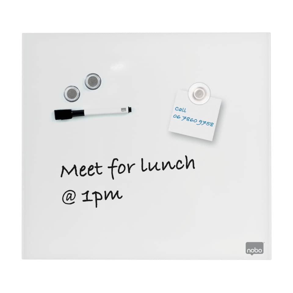 Lavagna bianca magnetica in vetro Nobo Diamond cancellabile 45x45 cm 1903957