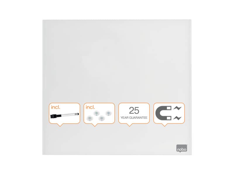 Lavagna bianca magnetica in vetro Nobo Diamond cancellabile 45x45 cm 1903957