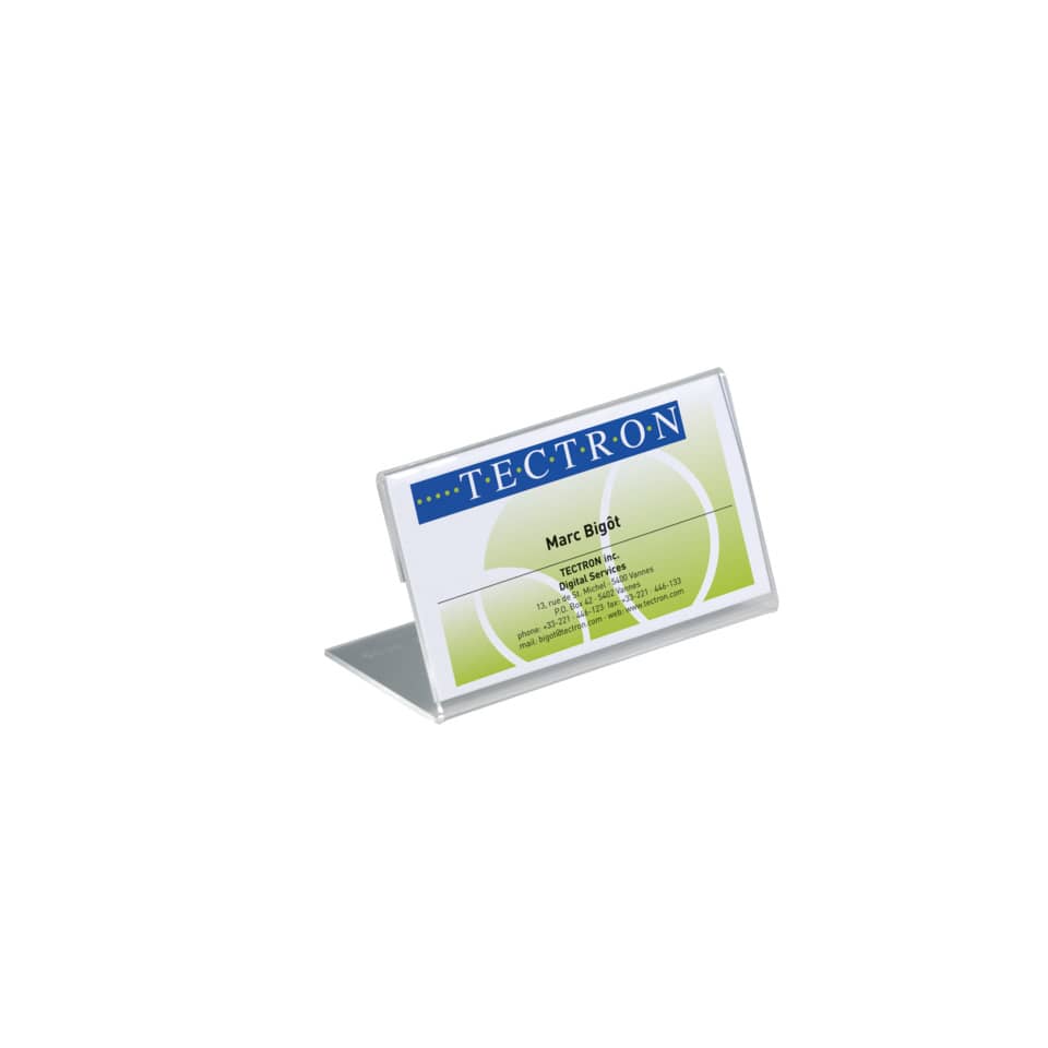 Portanomi a L DURABLE da tavolo acrilico trasparente inserto 52x100mm conf. 10 - 805519