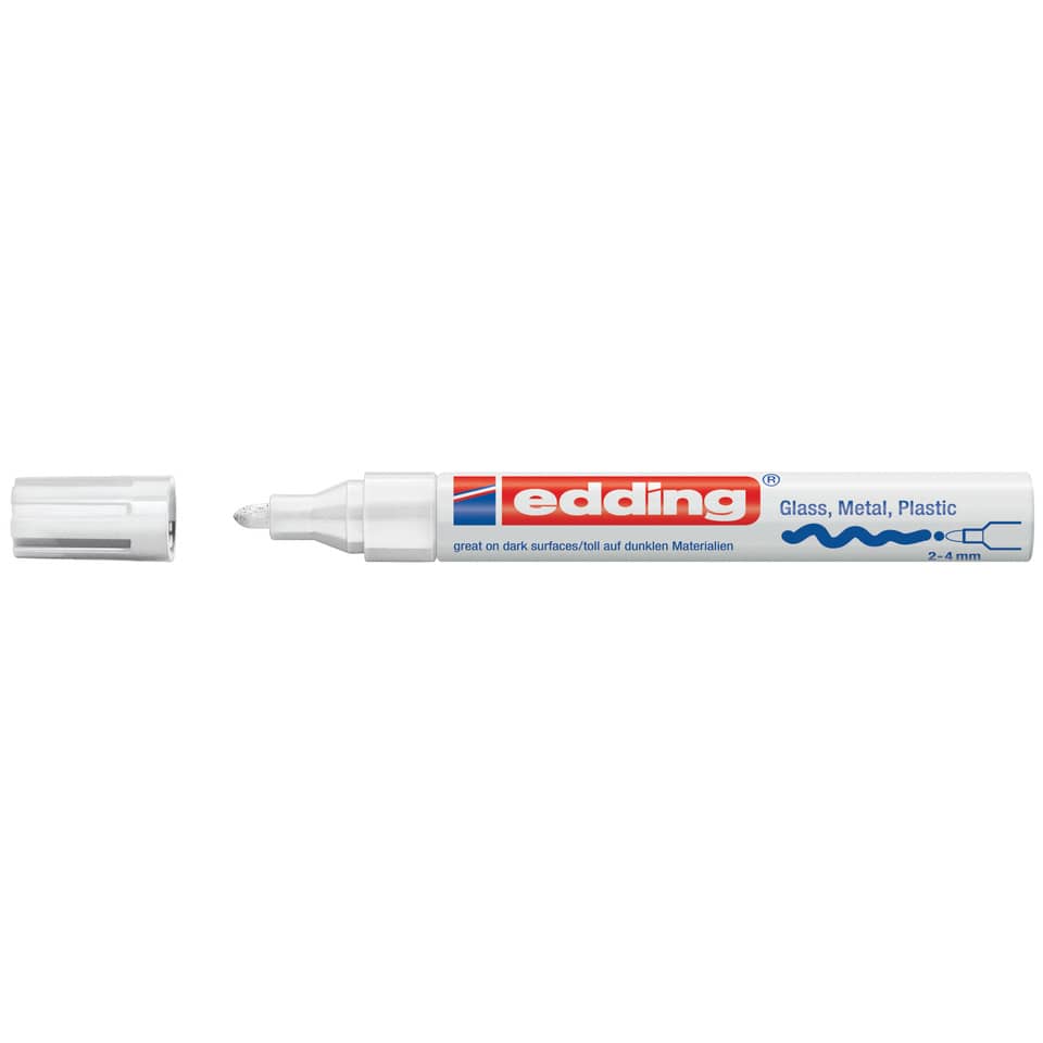Marcatore a vernice edding 750 punta conica 2-4 mm bianco 4-750049