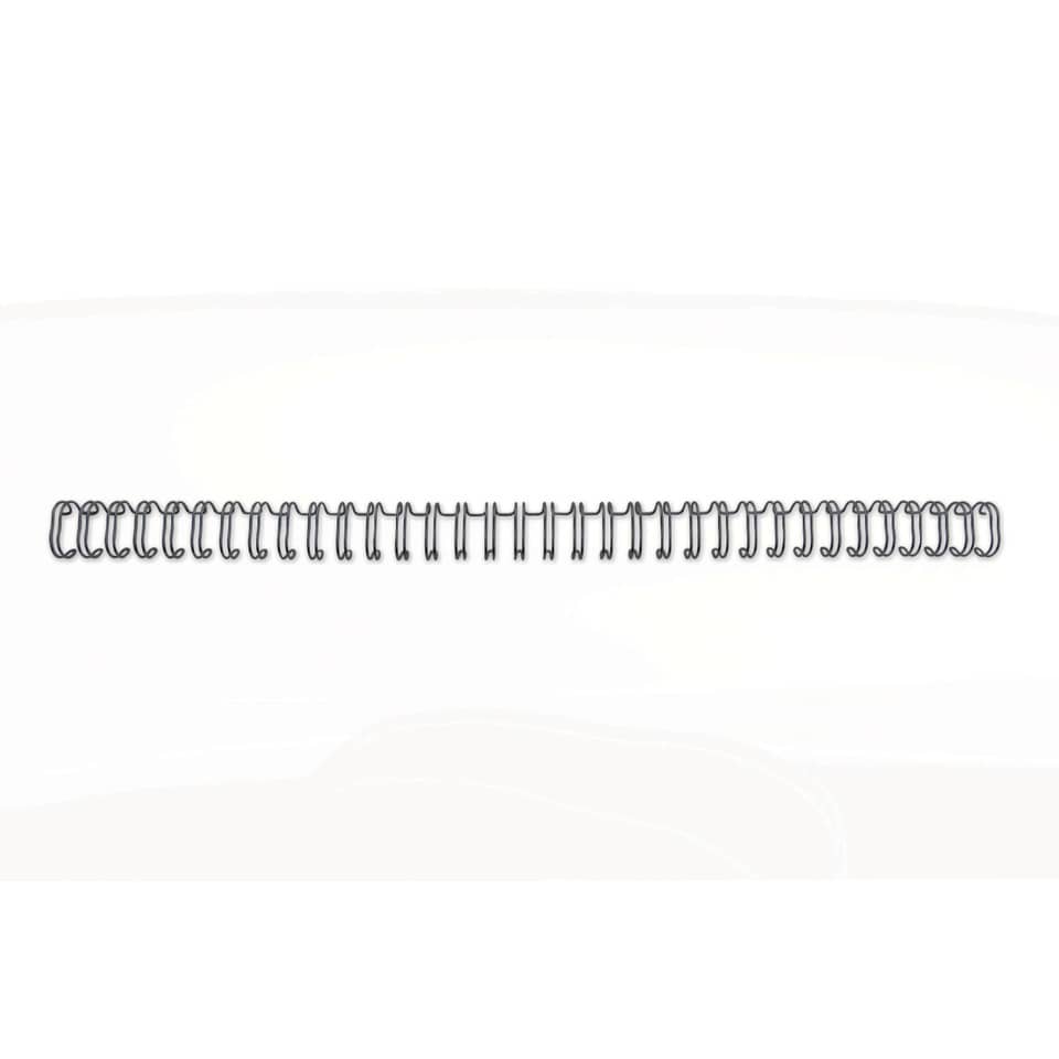 Spirali metalliche a 34 anelli GBC Wirebind 8 mm a4 nero conf da 100 spirali - RG810510