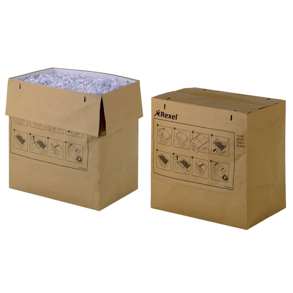 Sacchetti riciclabili distruggidocumenti Rexel 115 L conf. da 50 - 2102248