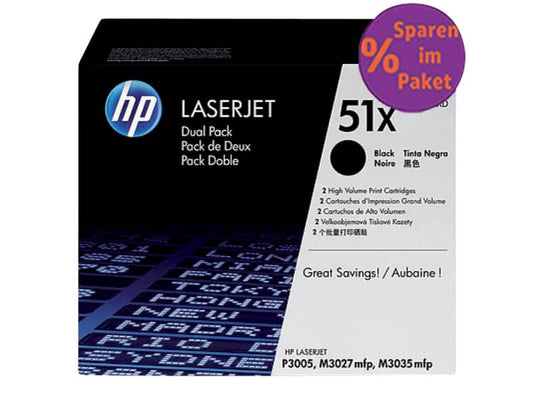 Toner alta capacità 51X HP nero  Conf. 2 - Q7551XD