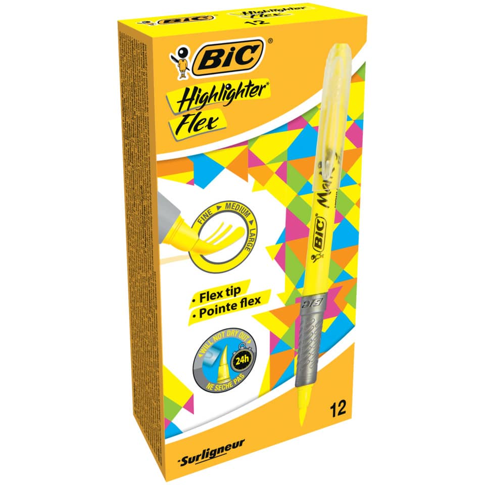 Evidenziatore BIC Highlighter Flex 1-4,3 mm giallo 942040