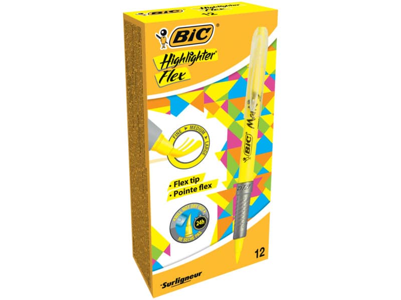 Evidenziatore BIC Highlighter Flex 1-4,3 mm giallo 942040