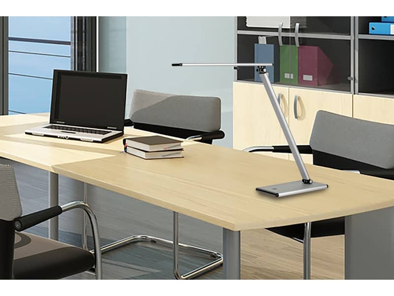 Lampada da tavolo a led UNILUX Terra grigio metallizzato con dimmer 400077409