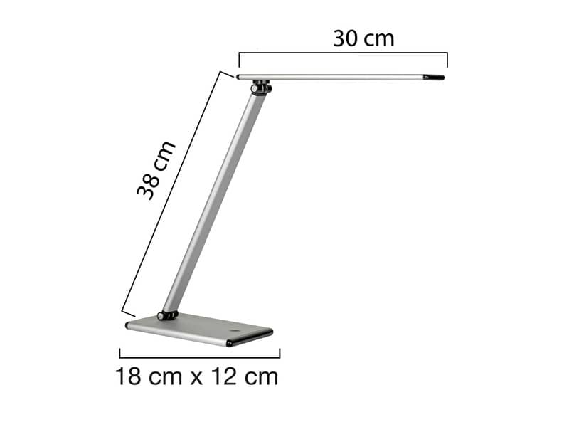 Lampada da tavolo a led UNILUX Terra grigio metallizzato con dimmer 400077409