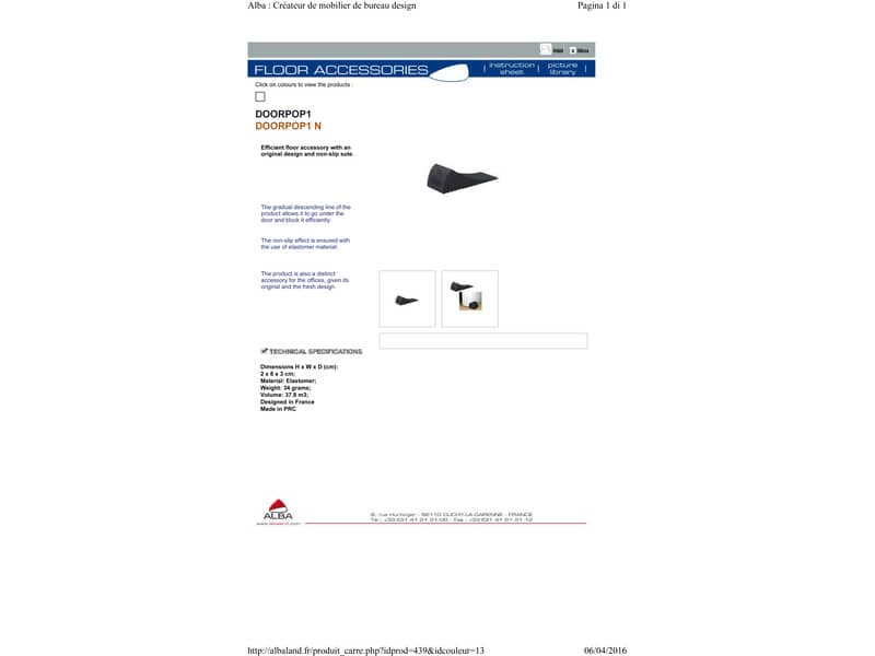 Fermaporta ALBA Doorpop design originale e base antiscivolo PVC nero ad incastro 12x4,5x3,3 cm - DOORPOP1 N