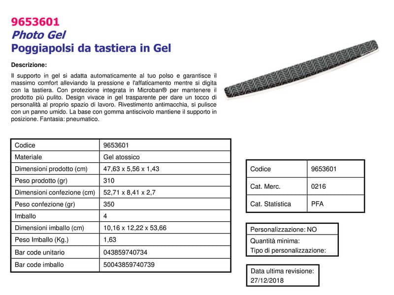 Poggiapolsi da tastiera FELLOWES Photo Gel disegno pneumatico 9653601