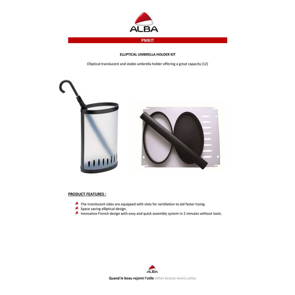 Portaombrelli Alba Kit forma ellittica con finestre per ventilazione abs/pvc traslucido - max fino 10 ombrelli -PMKIT