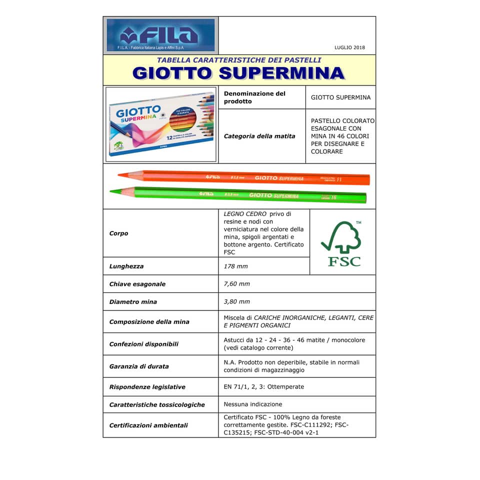 Matita colorata GIOTTO Supermina giallo scuro 23900400