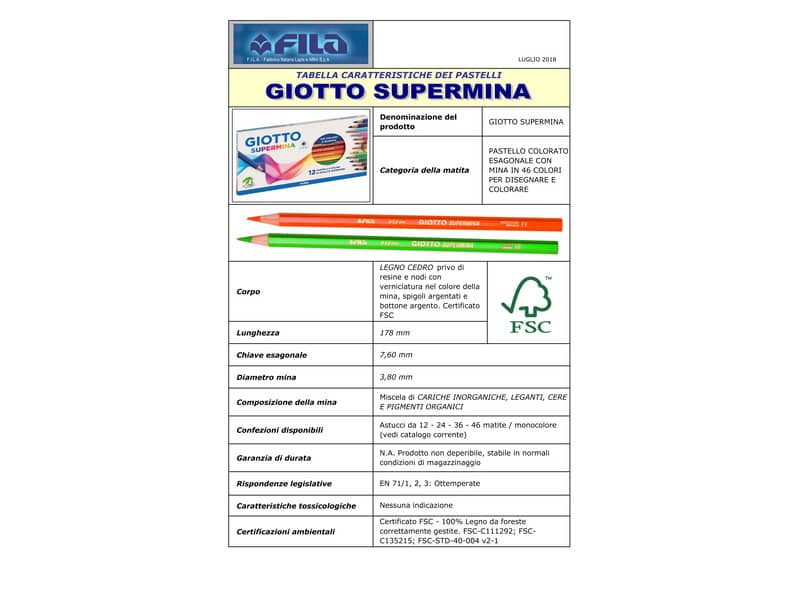 Matita colorata GIOTTO Supermina giallo scuro 23900400