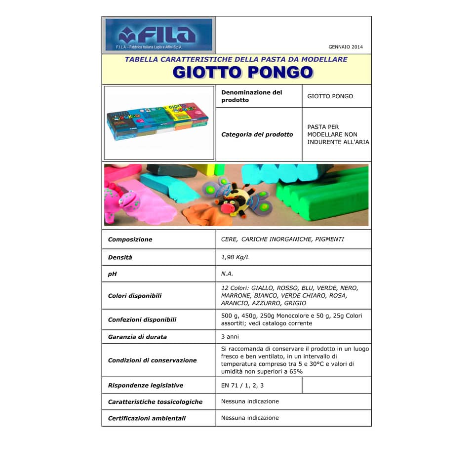 Panetto di plastilina modellabile GIOTTO Pongo 450 g arancione 514410