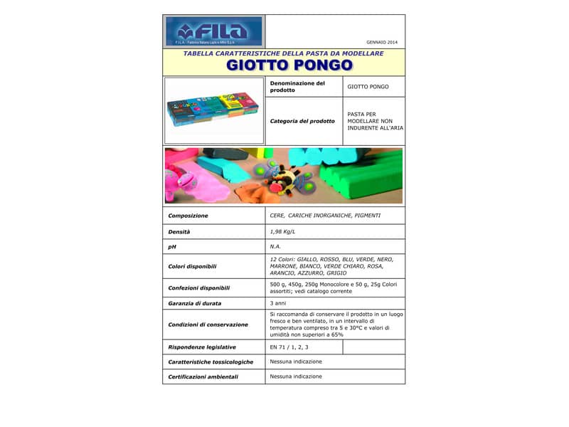 Panetto di plastilina modellabile GIOTTO Pongo 450 g arancione 514410