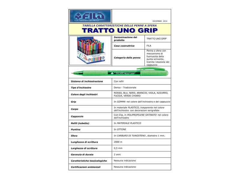 Penna a sfera TRATTO 1Uno Grip 1 mm assortiti barattolo da 60 - 812500