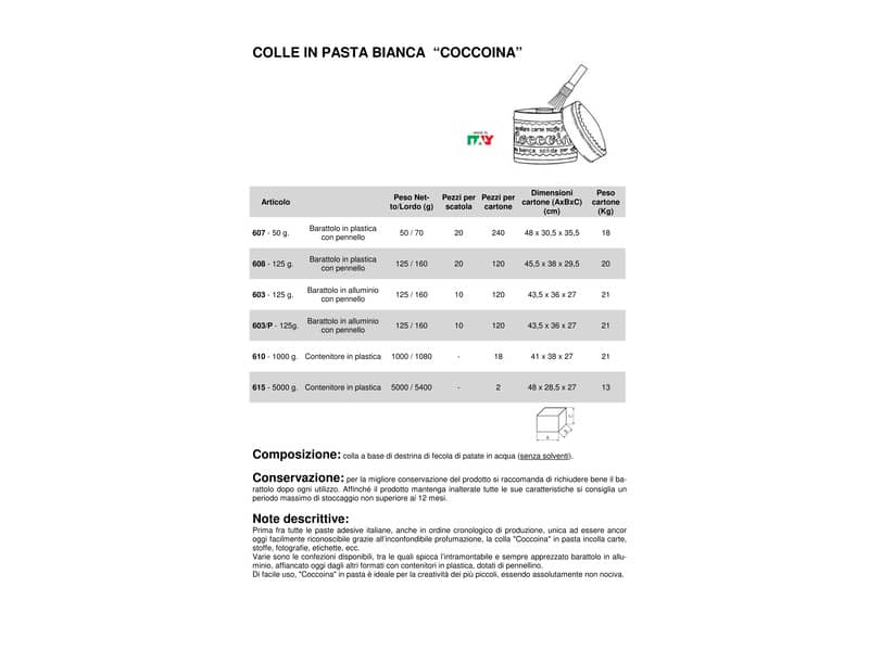 Colla in barattolo Coccoina art. 607 50 g 0126072000