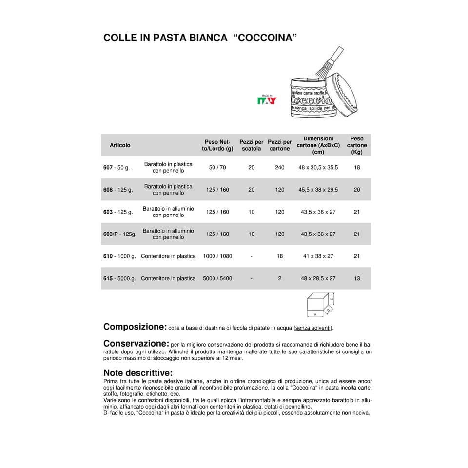 Colla in barattolo Coccoina art. 603 125 g 0116031000