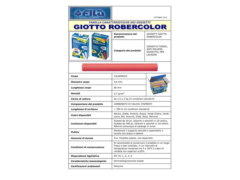 Gessetti GIOTTO Robercolor assortiti  astuccio da 100 - 539000