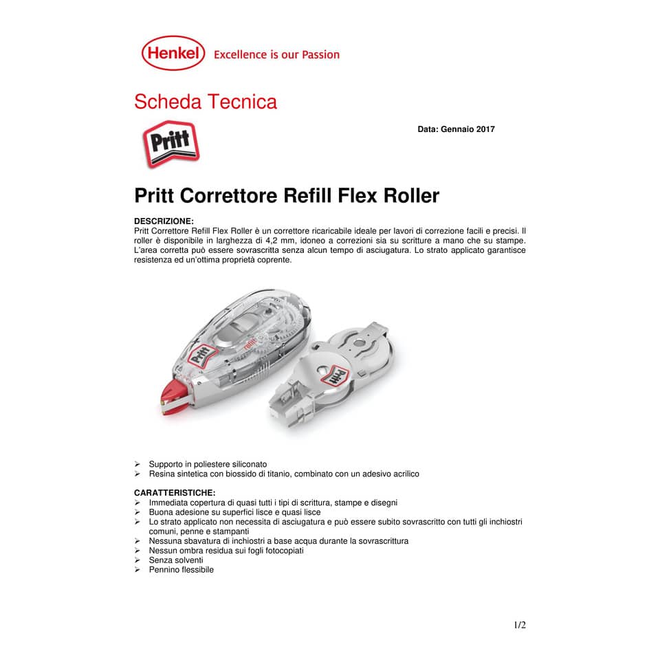Refill per correttore a nastro Pritt Flex Roller System 4,2 mm x 12 mt - 2679536