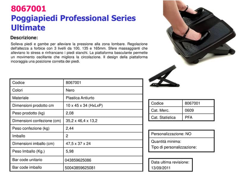Poggiapiedi FELLOWES Professional Series™ Ultimate nero/grigio 8067001