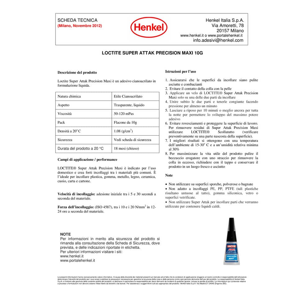 Colla Loctite Super Attak Maxi 10 g. trasparente 2631647