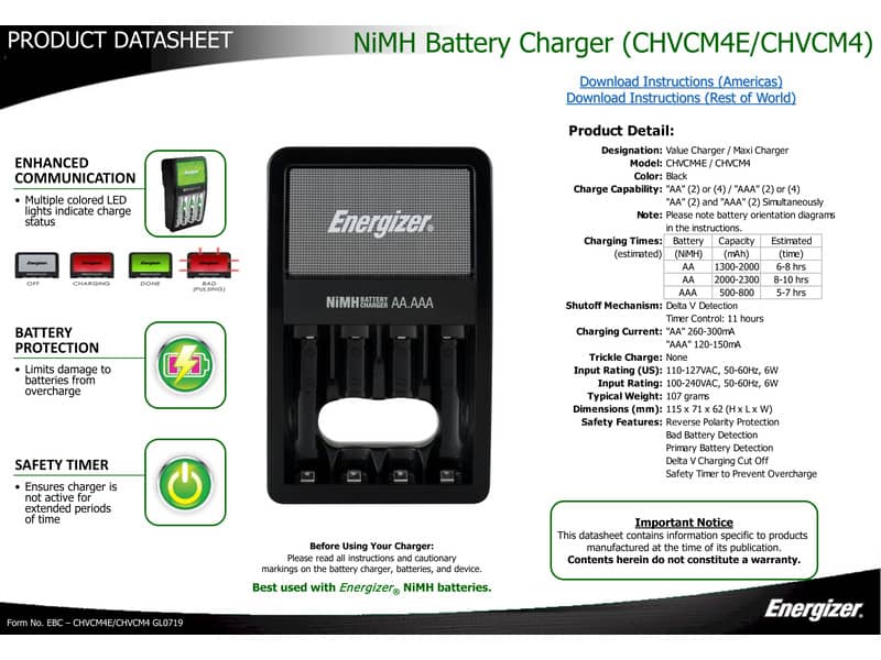 Caricabatterie ENERGIZER Maxi Charger 2000mAh incluse 4 batterie Power Plus AA - E300321202