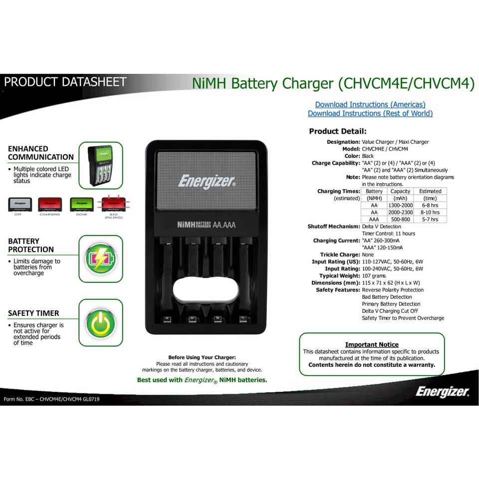 Caricabatterie ENERGIZER Maxi Charger 2000mAh incluse 4 batterie Power Plus AA - E300321202
