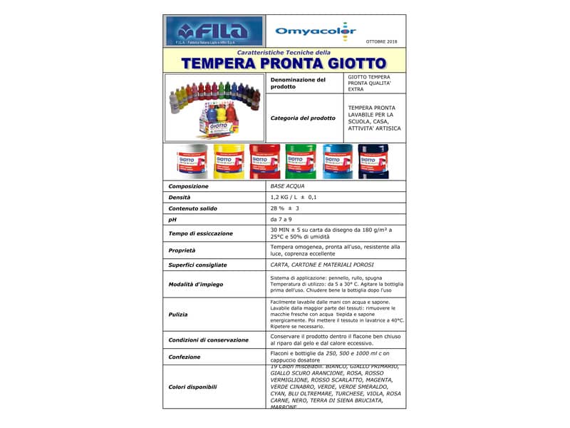 Tempere GIOTTO Extra 21 ml assortiti scatola da 5 tubetti + 1 pennello 32710000