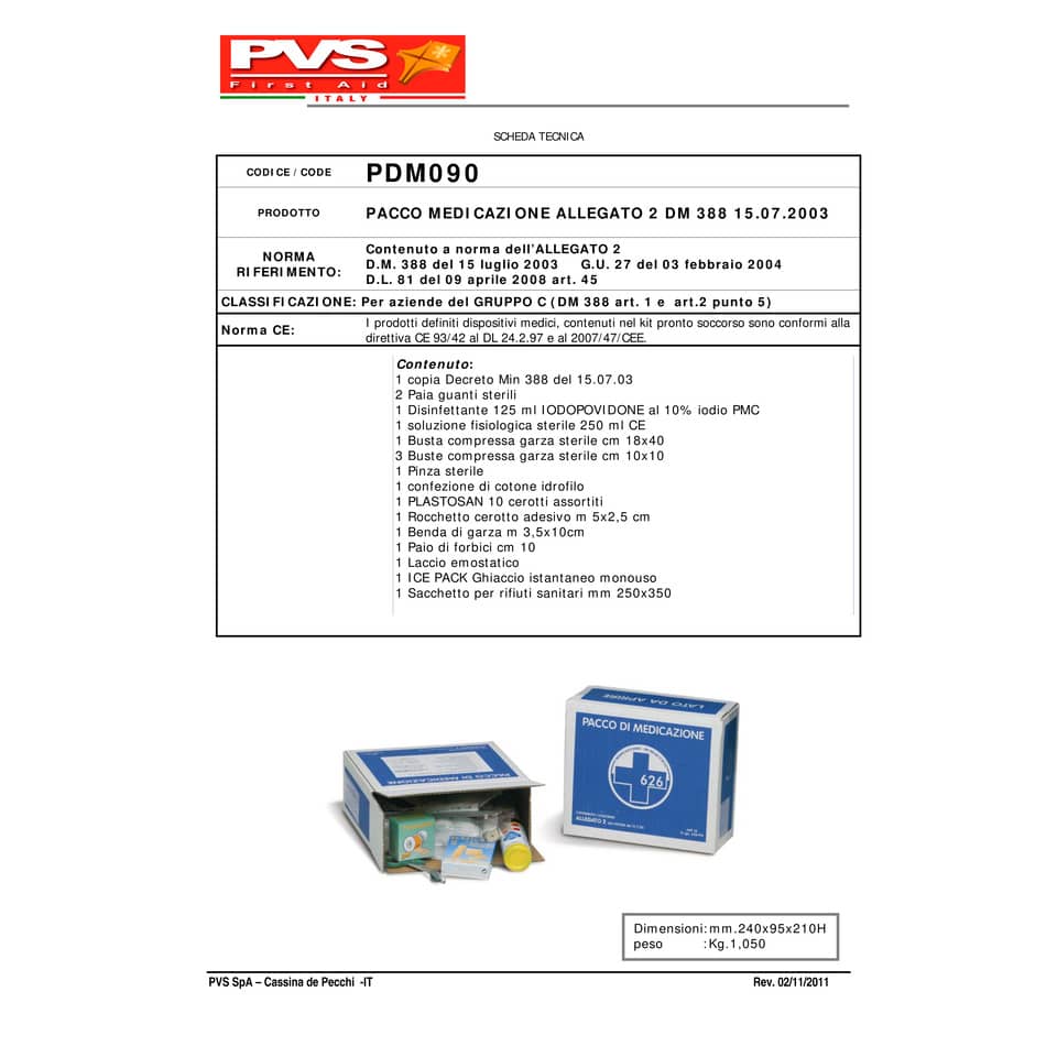 Pacco reintegro P.S. Base PVS 2 persone  pdm090