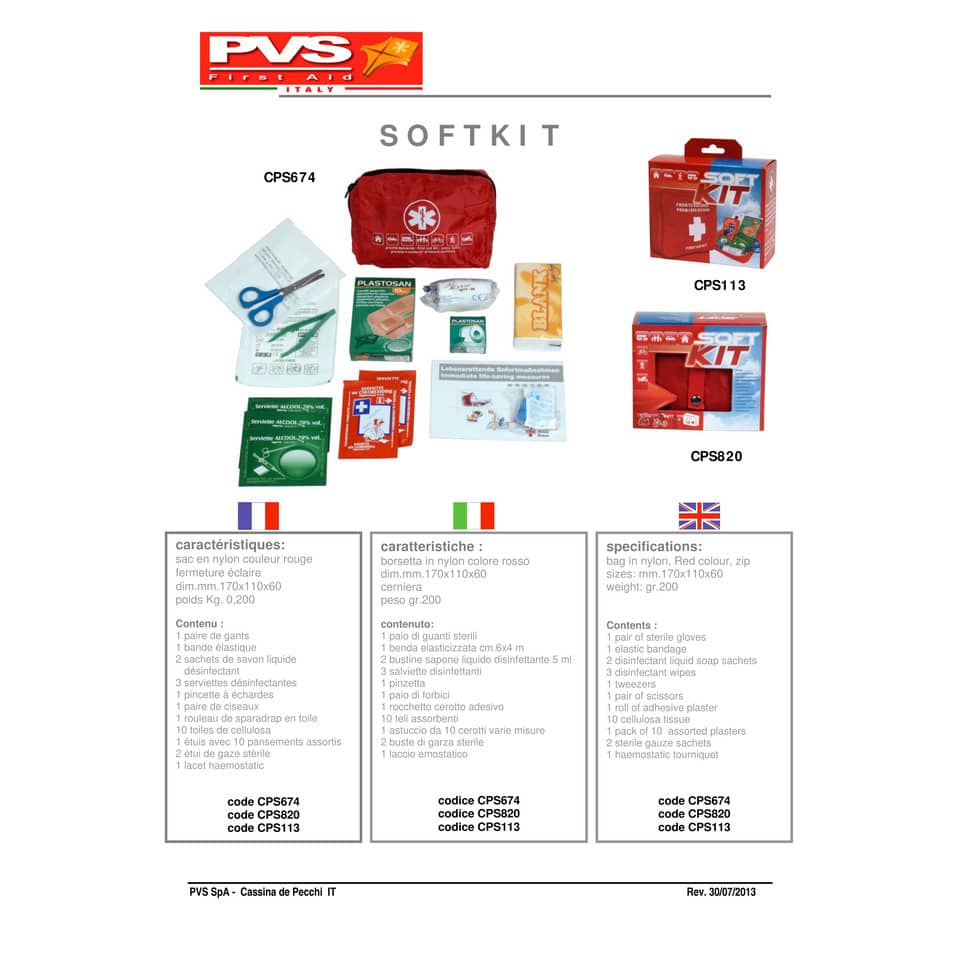 Borsetta Pronto Soccorso PVS Softkit rosso CPS674