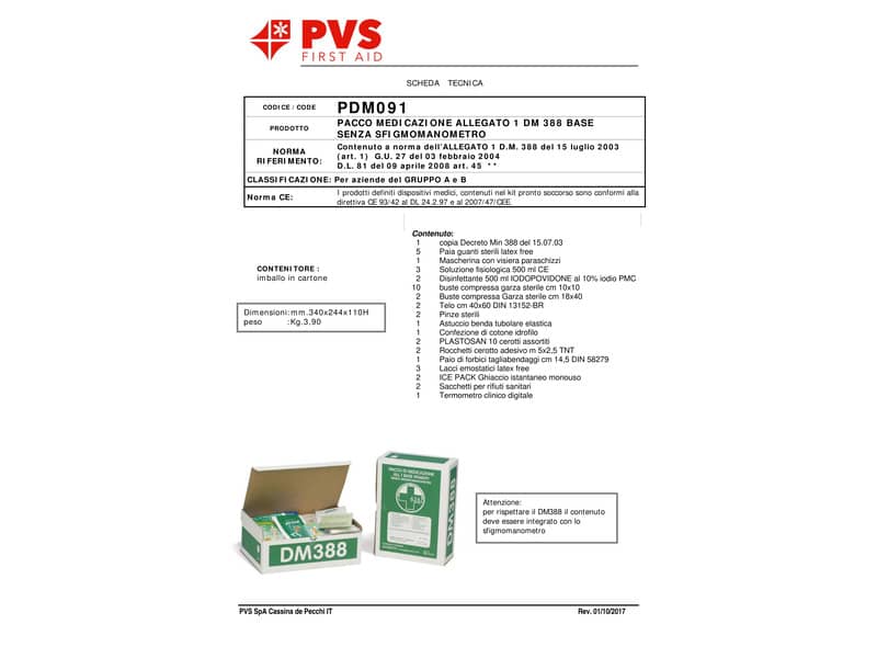 Pacco reintegro P.S. Base PVS 3 persone pdm091