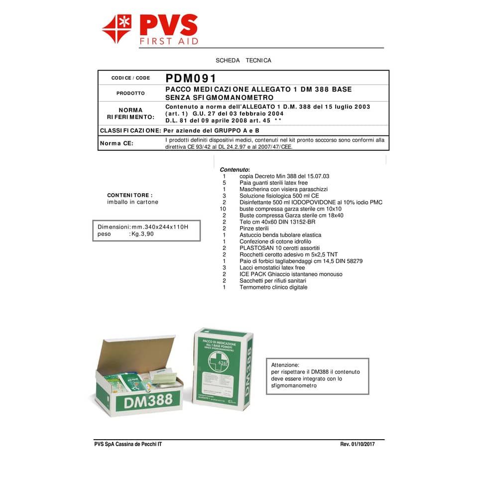 Pacco reintegro P.S. Base PVS 3 persone pdm091