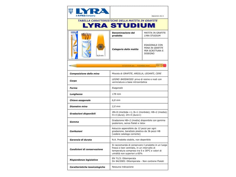 Matita con gomma LYRA Studium HB Medium  L1280100