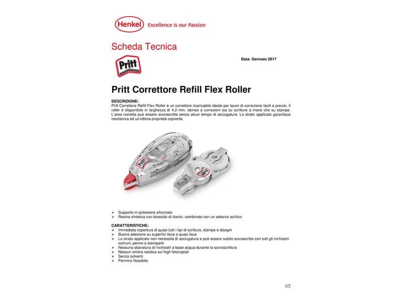 Correttore a nastro Pritt Flex Roller System 4,2 mm x 12 mt - 2679535