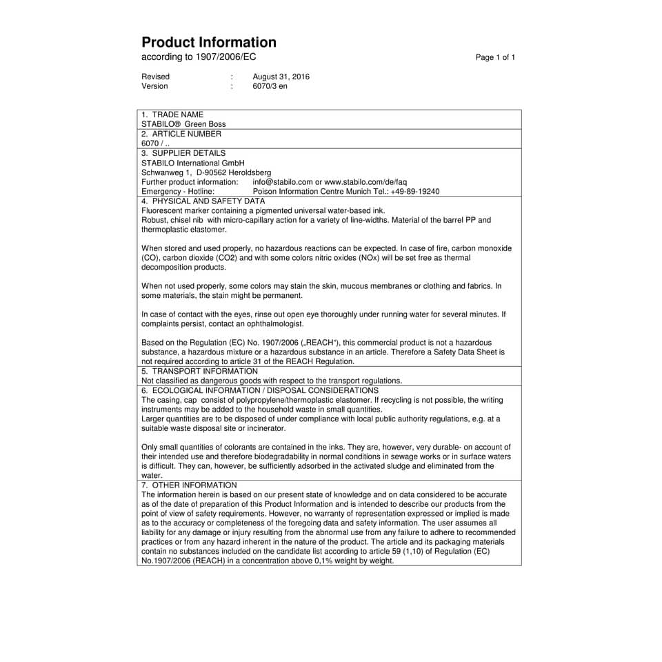 Evidenziatore Stabilo Green Boss® 2-5 mm giallo 6070/24