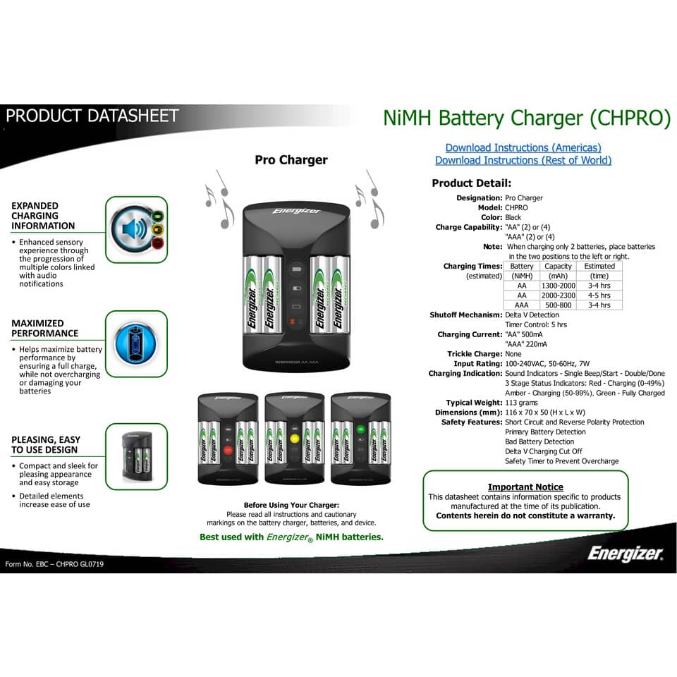 Caricabatterie ENERGIZER Pro Charger 2000mAh incluse 4 batterie Power Plus AA - E300696602