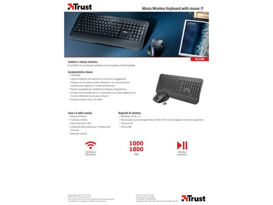 Set tastiera e mouse Trust Mezza nero - 23396