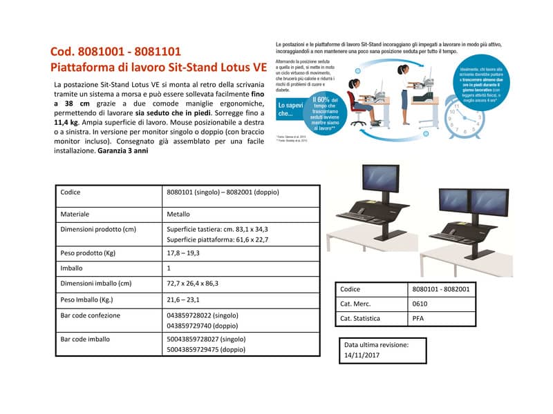 Postazione di lavoro Fellowes Lotus™ VE Sit-Stand – Singola nero 8080101