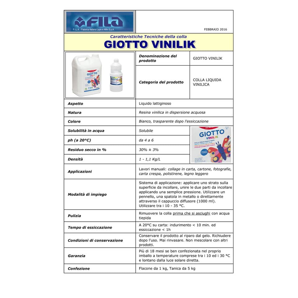 Colla GIOTTO Vinilik Duo - doppia punta 35 g 54350000